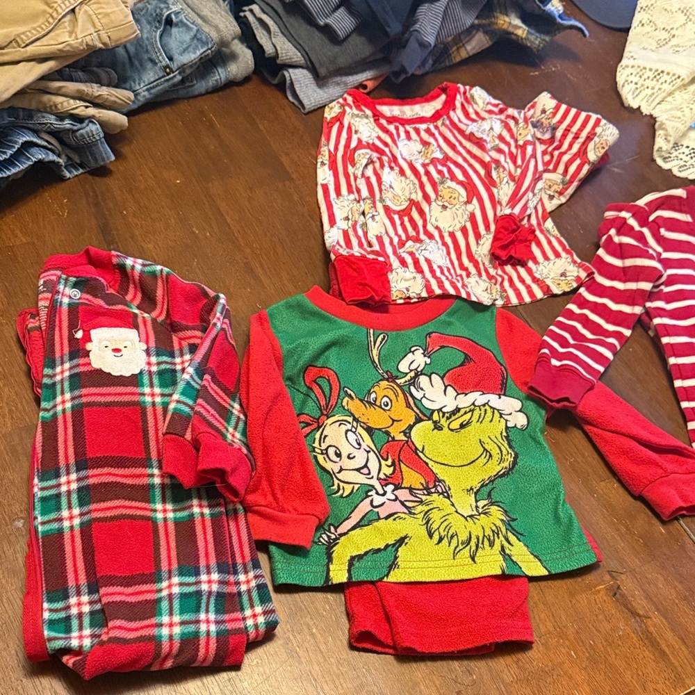 Carter's Red and Green Plaid Kids Pajama Set